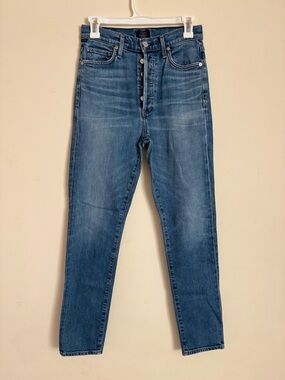 Citizens Of Humanity Olivia  Blue High-Rise slim ankle Button-Fly Jeans